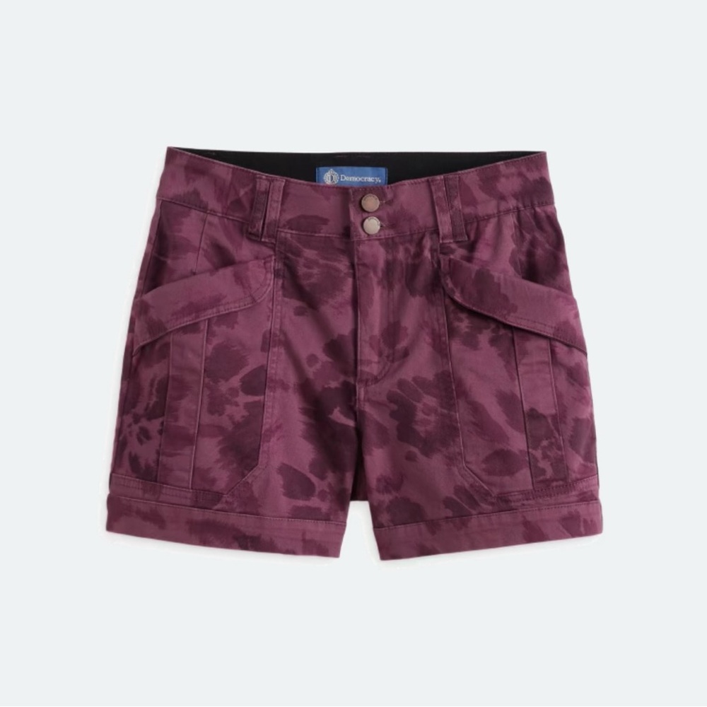 Democracy Women's Floral Burgundy Cargo Shorts